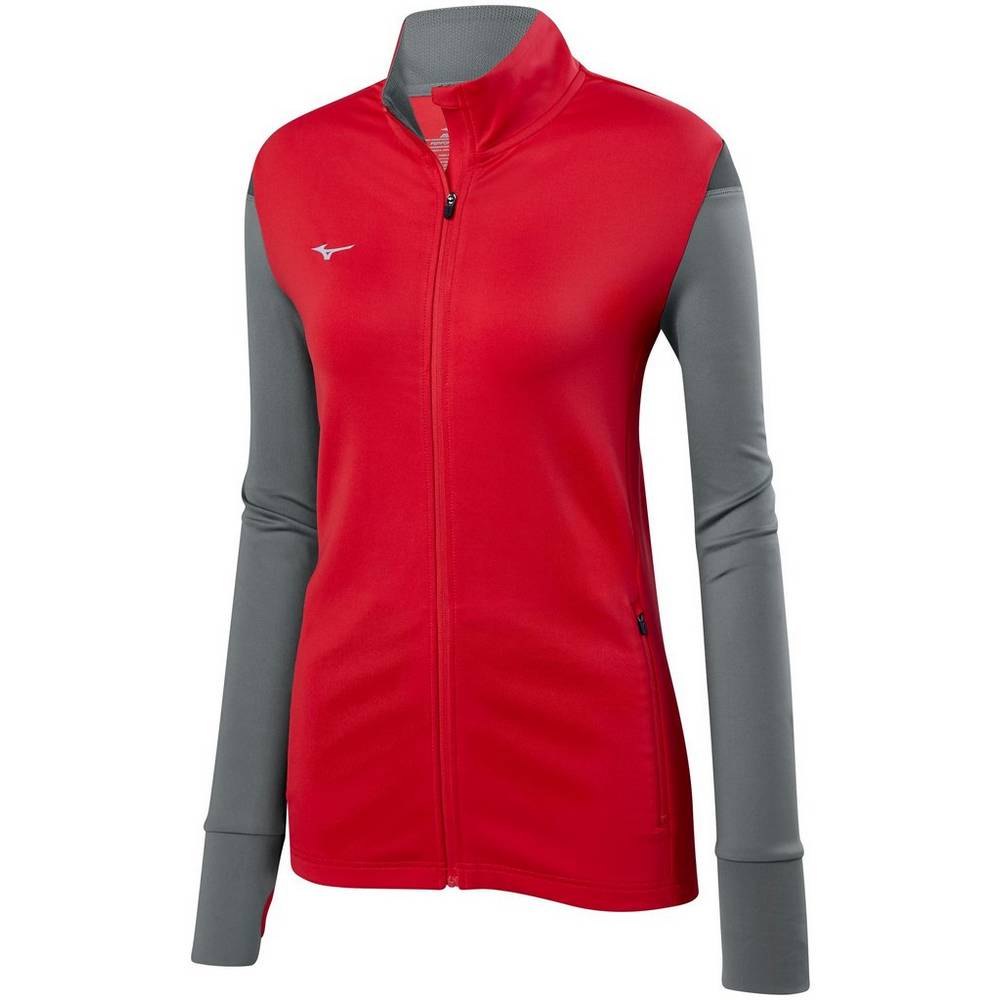 Mizuno Horizon Full Zip - Bayan Mont - Kırmızı/Gri Türkiye (YLIPOB-564)